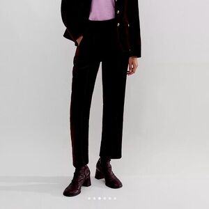 Me & EM ME+EM Tux Pant Size 2 NEW Black Velvet Velour Crop Cropped tailored fit
